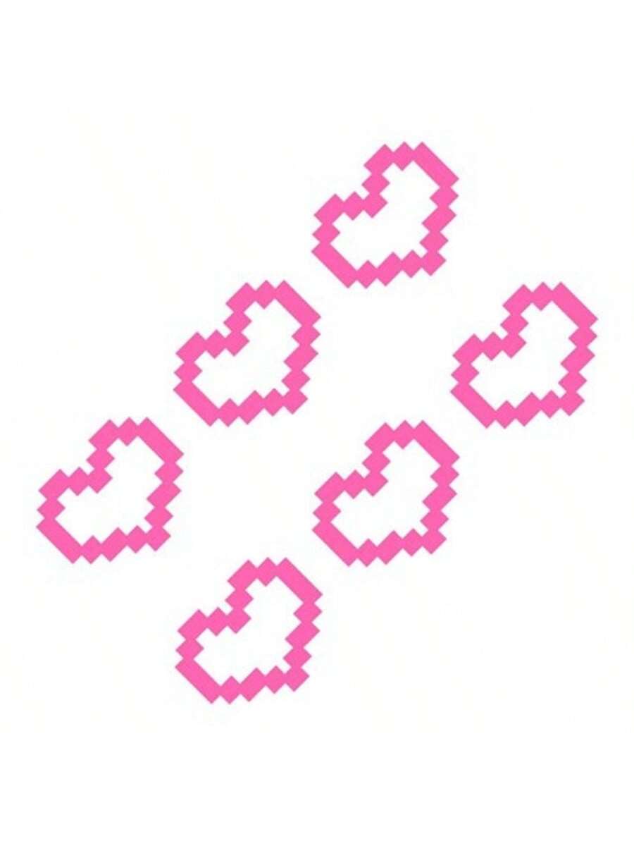 

6Pc Mosaic Heart Pixel-Style Car Stickers – Creative Accent Decals for Headlights & Taillights, Stylish Body Decoration Stickers