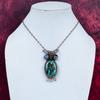 Copper Blue Turquoise Gemstone Pendant Owl Pendant Copper Wire Wrapped Blue Color Evil Eye Jewelry