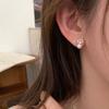 Design Sense Square Zircon Pearl Stud Earrings Women'S Small Exquisite Light Luxury Fashion Elegant Temperament Versatile Earrings Earrings