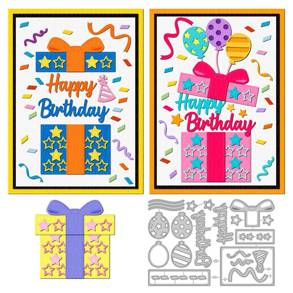 Birthday Theme Carbon Steel Cutting Dies Stencils for DIY Scrapbooking Photo Album Decorative Embossing Paper Card Box 160x110x0.8mm