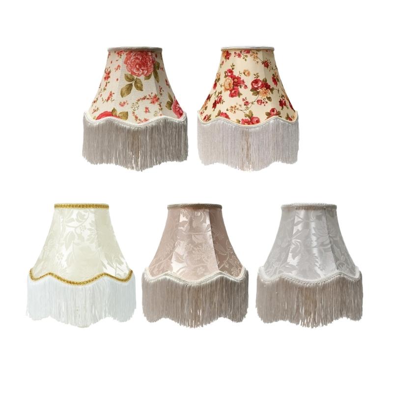 Soft Light Filtering Cloth Lamp Shade With Delicate Lace Trim Elegant Fringe Lampshades For Reading And Relaxation