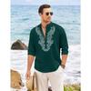 Men’s Cotton Blend Short Kurta with Full Sleeves and Ethnic Neck Design | Casual Crinkle Texture Kurta with Mandarin Collar