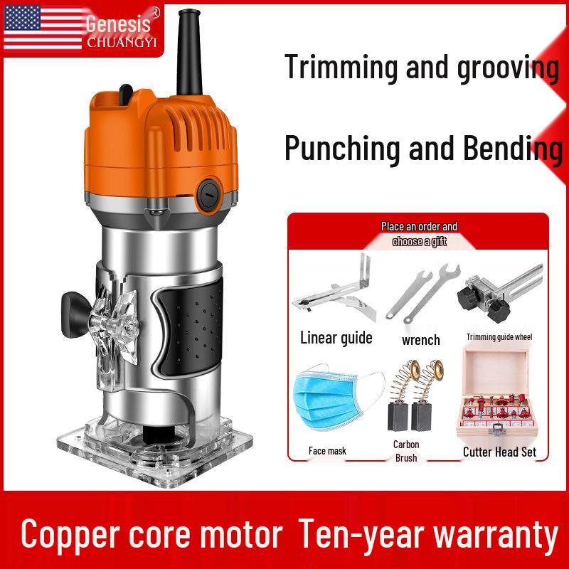 Chuangyi Multi-Function Handheld Router: Edge Trimmer, Engraver, Panel Groover, Woodworking Chamfer Tool