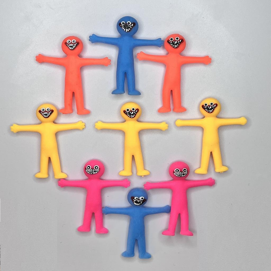 12Pcs Smile Expression Tpr Soft Rubber Villain Anti-Stress Toys Foldable And Stretchable Decompression Squishy Antistress Figets