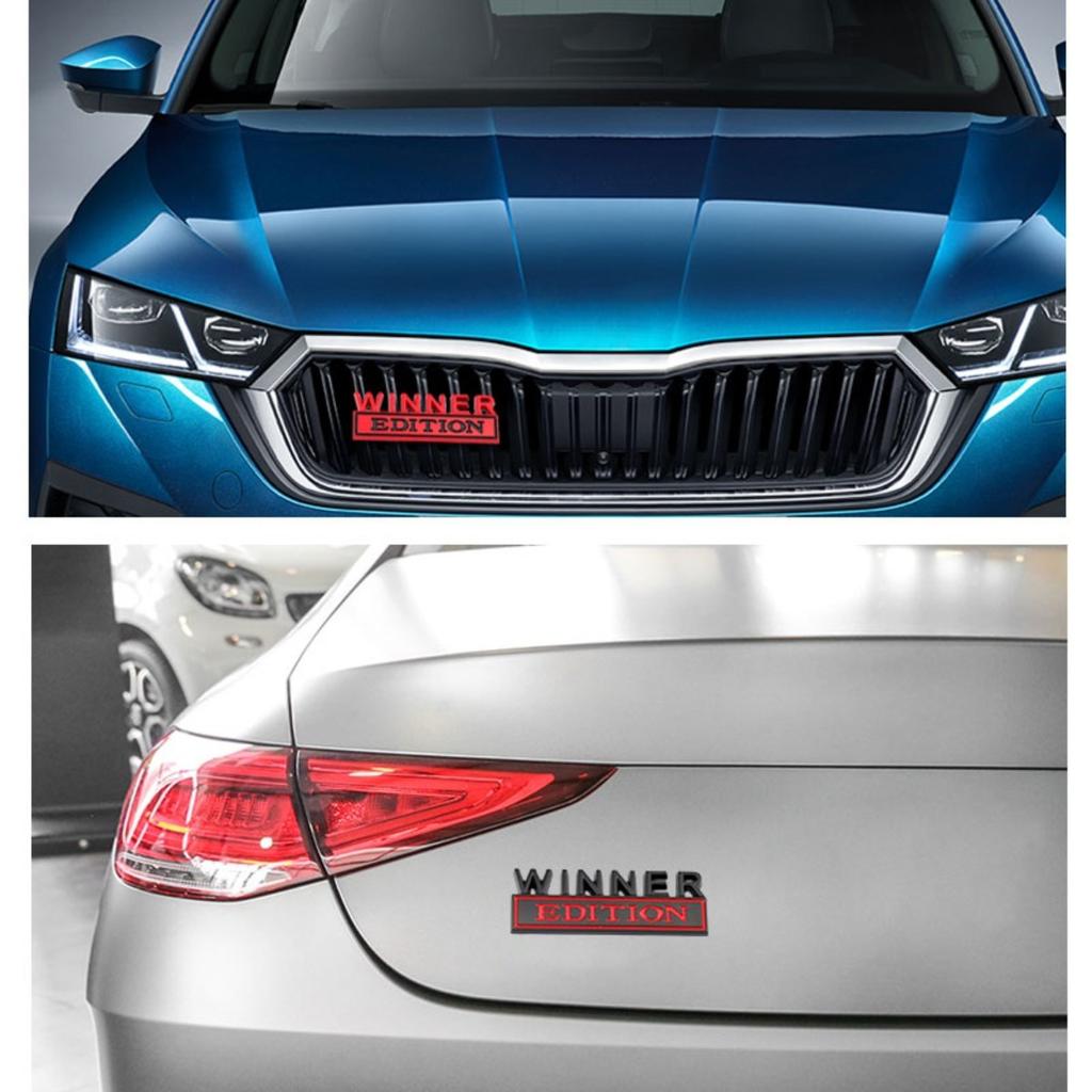 1Pc 3D Metal Winner Edition Logo Car Front Grille Badge Side Fender Rear Trunk Emblem Sticker Decal