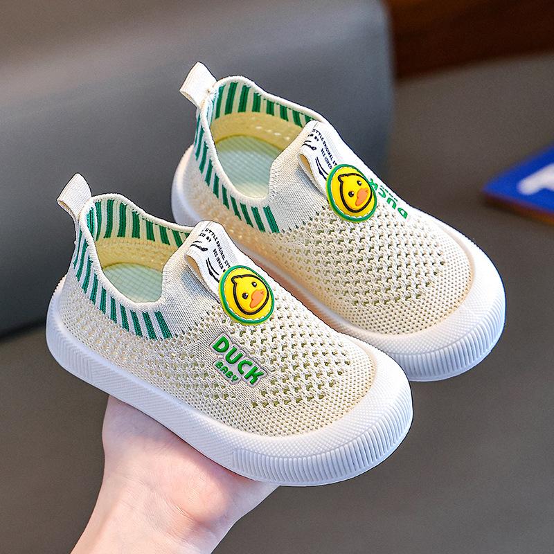 Spring and Autumn Children's Breathable Mesh Shoes Non-slip Fly-woven Shoes Soft-soled Non-slip Baby Shoes One-pedal Casual Shoes