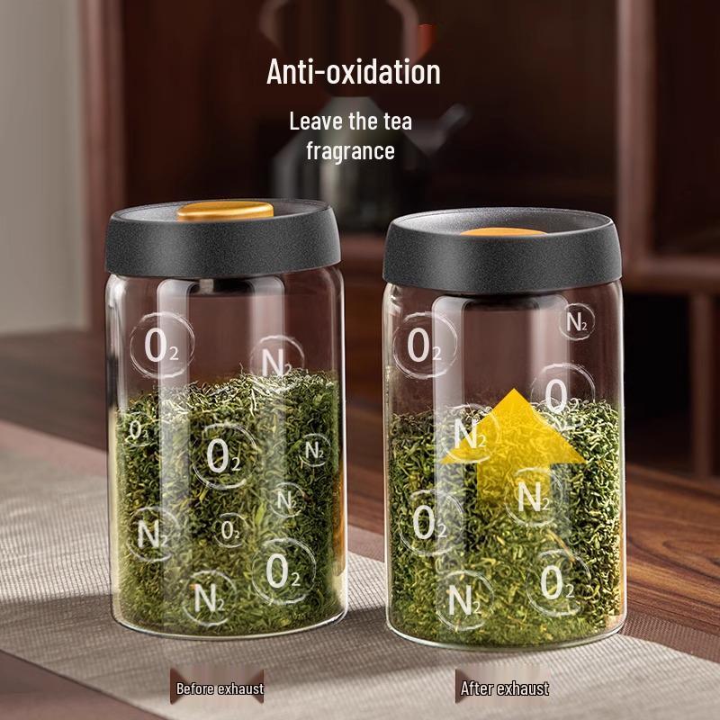 Large Capacity Vacuum-Sealed Glass Jar for Coffee Beans and Tea