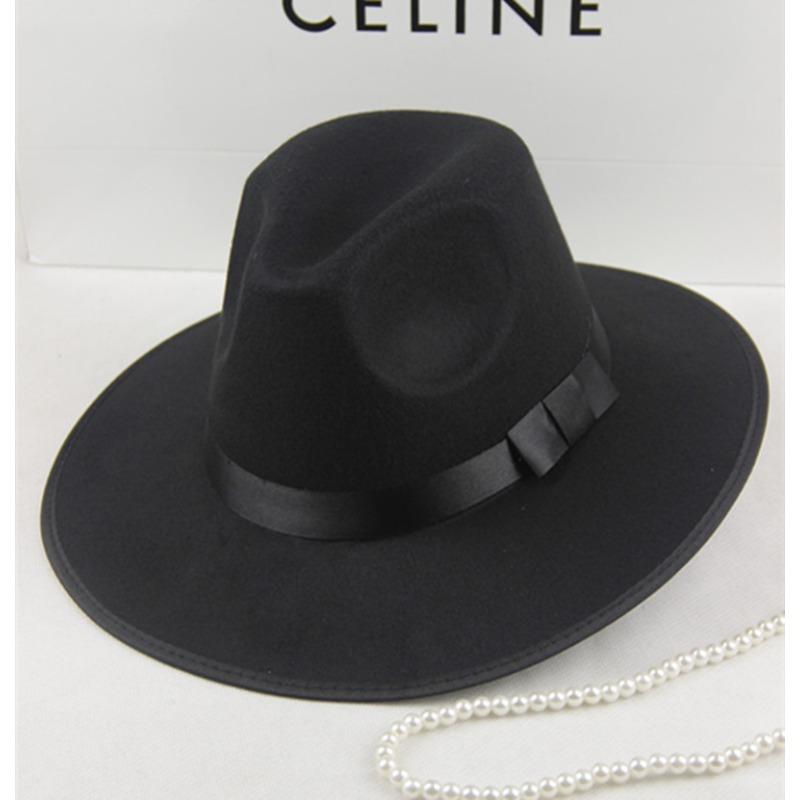 

Цилиндр Мужской Женский Сценическая Британская Шляпа Джаз Шляпа из Войлока M（56-58cm）