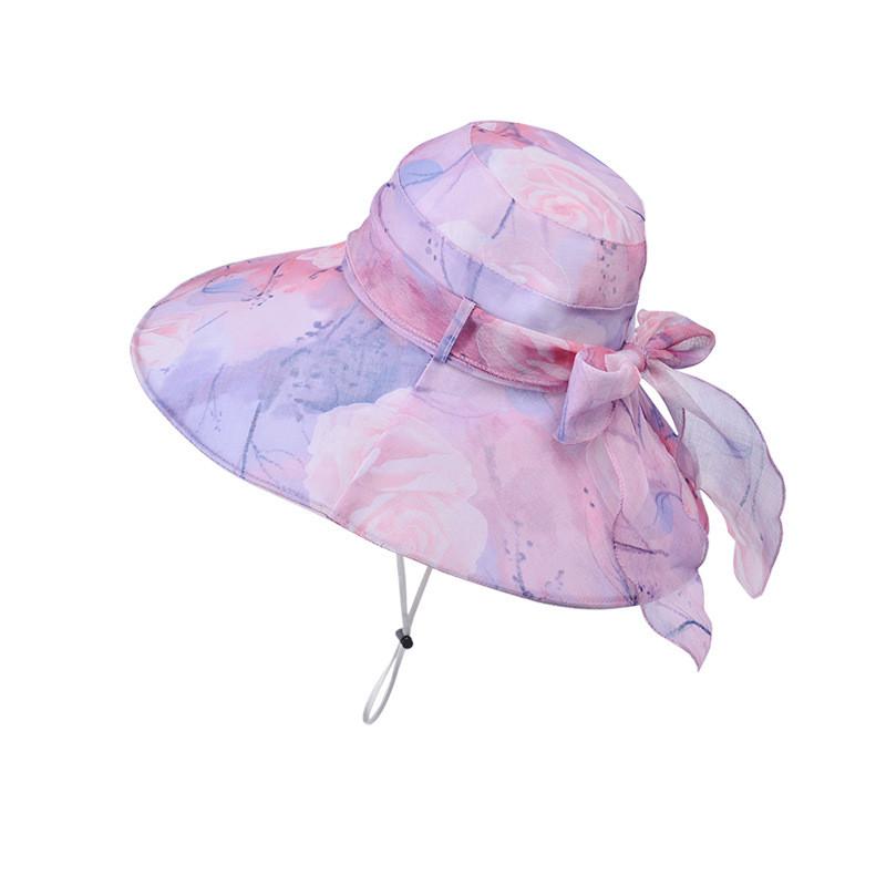 Polyester Sun Hat For Women With Large Brim Uv Protection Sunshade Fashion Summer Accessory
