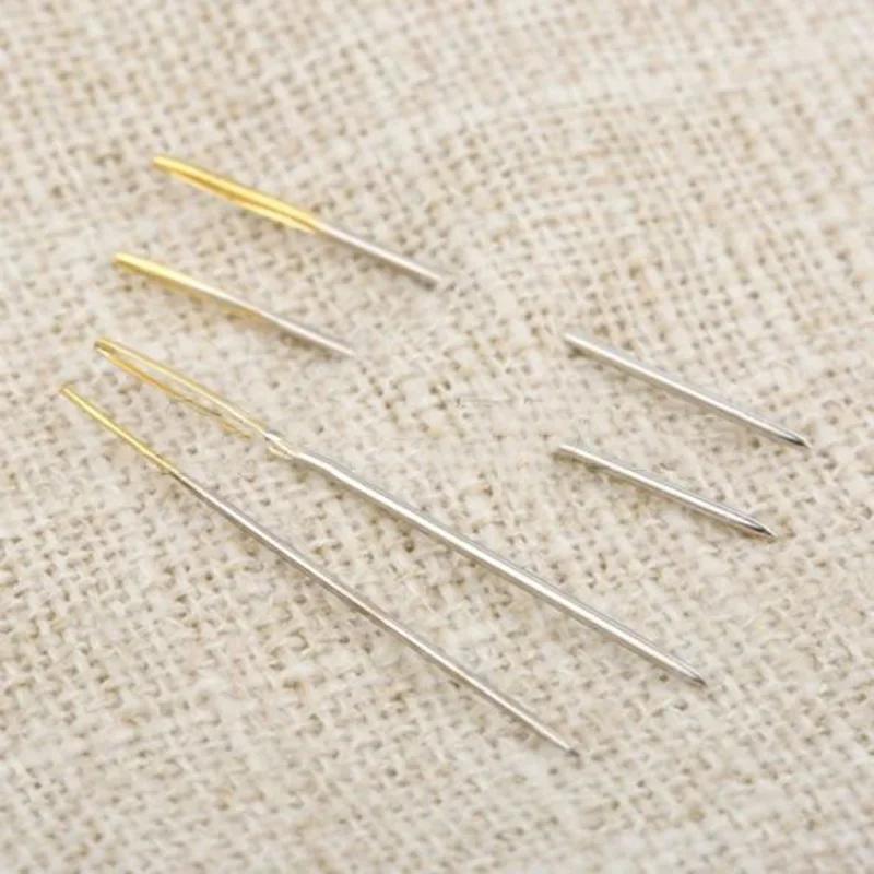 100/30PCS Multi-size Tail Embroidery Fabric Cross Stitch Darning Needles Craft Tools 22/24/26# Stainless Steel DIY Sewing Needle