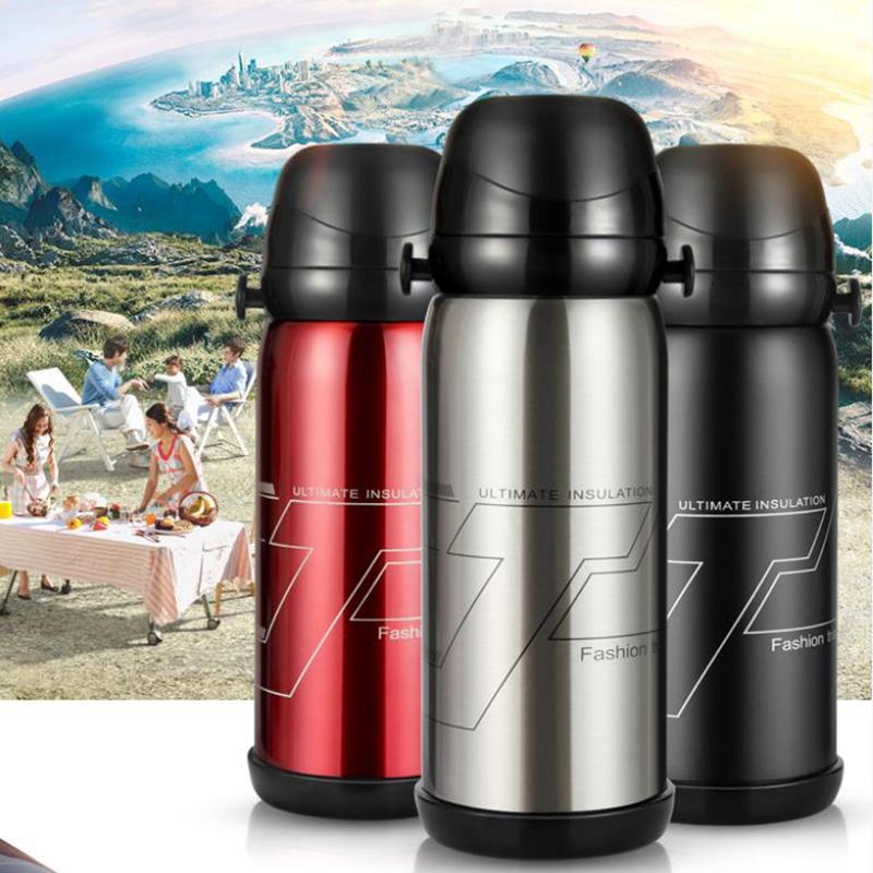 WTEMPO 800ML Stainless Steel Vacuum Flask Outdoor Sports Large Capacity Kettle Coffee Tea Water Bottle Milk Insulation Cup