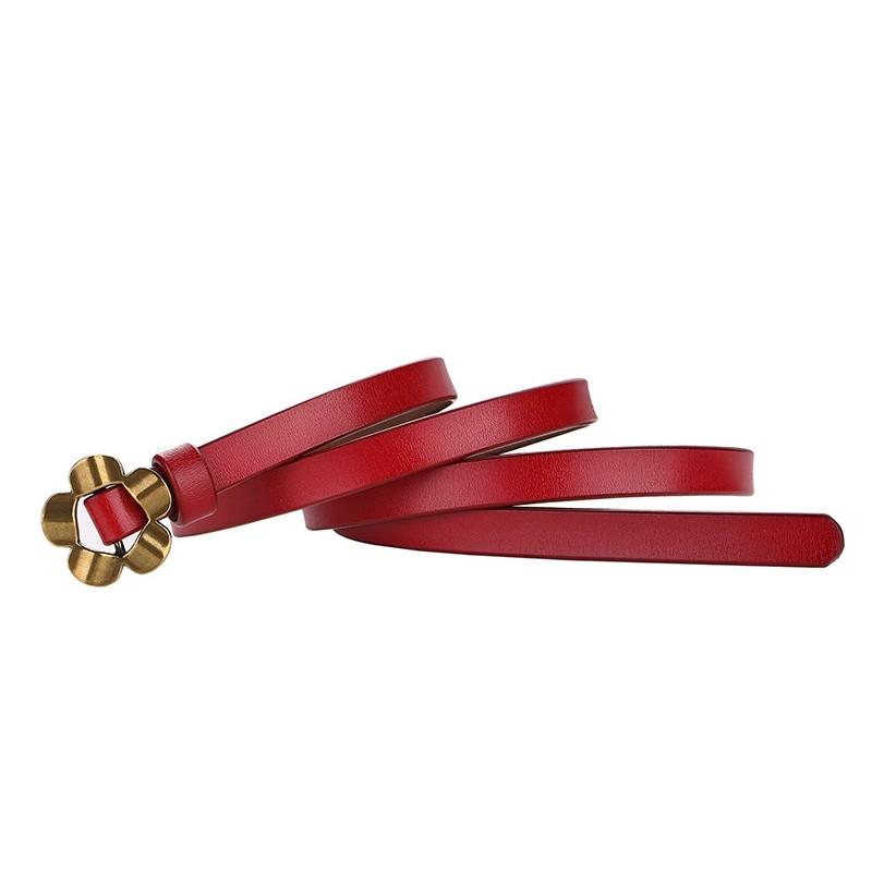 

Leather Waist Women Strap With Stylish Flower Shape Buckle For Daily Fashion красный