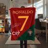 1PC CR7 Cristiano Ronaldo Patterned Flannel Blanket Suitable For All Seasons for Home Decor Warmth and Comfort Gifts Holiday Present