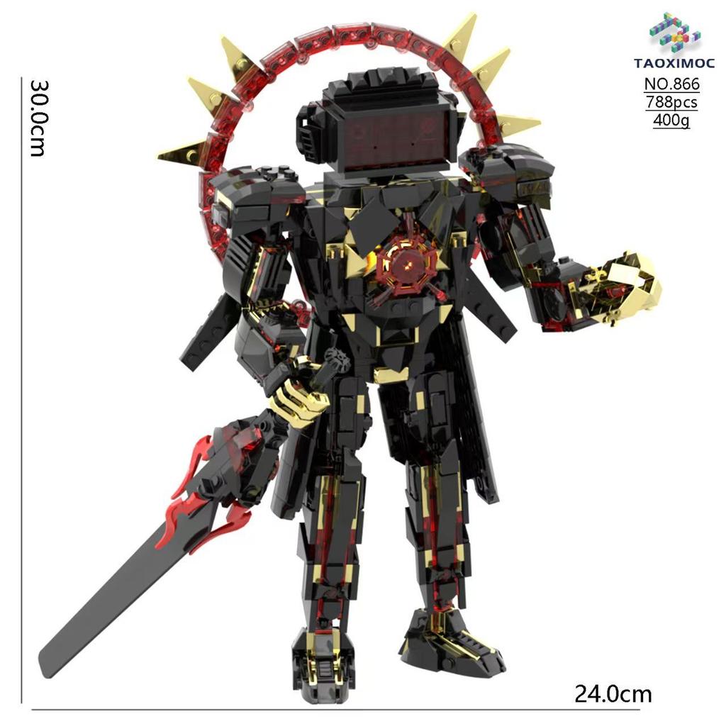 Titan Monitor & Toy Building Block Minifigure Set: Man vs. Toilet Man, Clock Man, TV Man, Audio Man