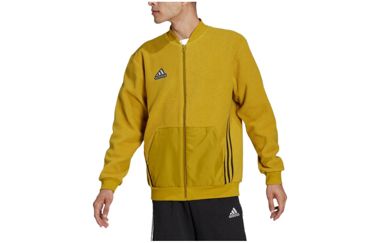 Adidas Jackets Men s Pulse Olive Green Baseball Collar Moderate Pilot HL6919 L