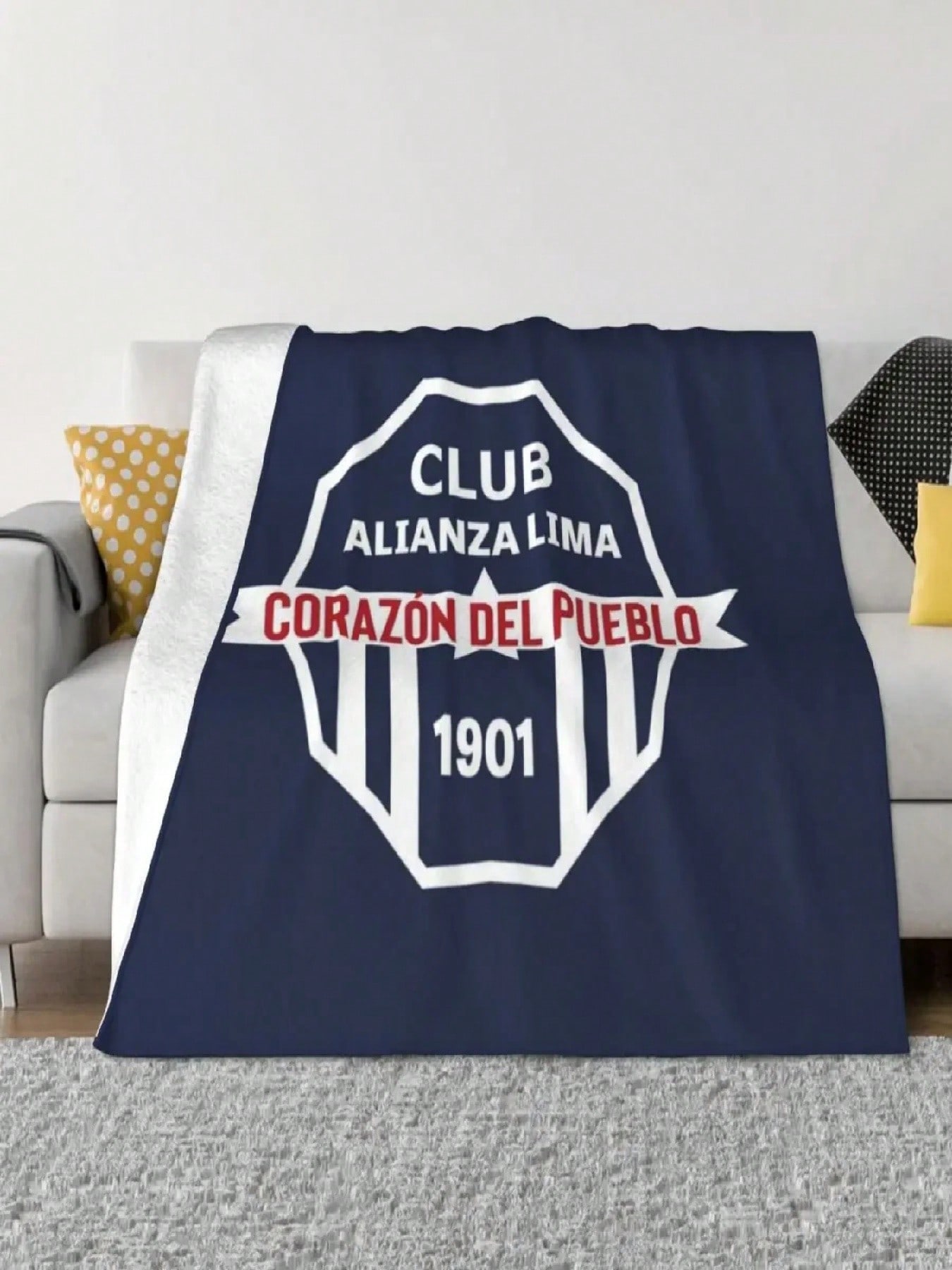 

Paquete de pegatinas del Club Alianza Lima - Perú, Manta de tiro Manta de lujo y gruesa para sofá, Mantas para regalo divertido #Color_negro, Tamaño 75X95CM сірий колір
