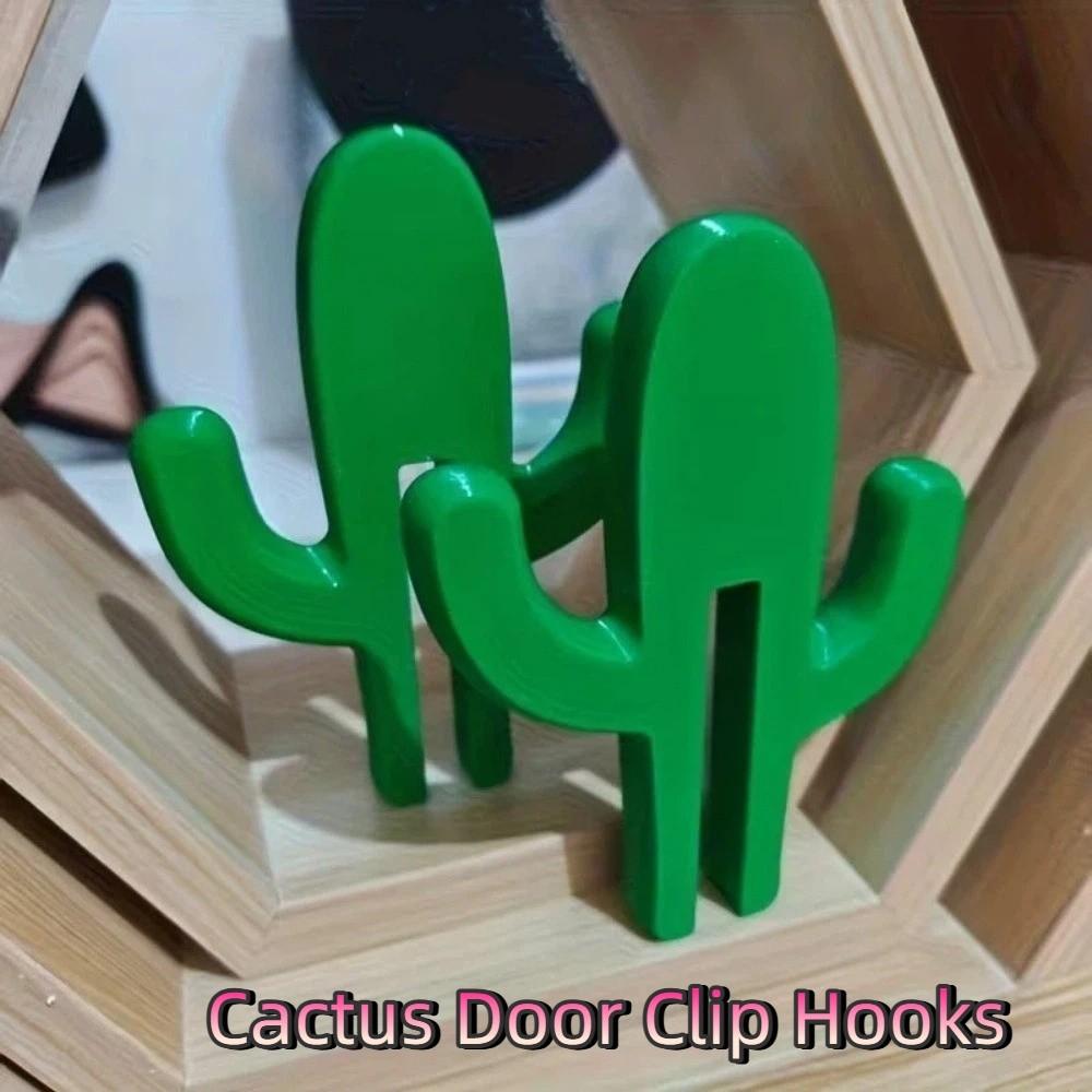 5PCS Multifunctional Cactus Door Clip Hooks Space Saving Adjustable Shower Hooks No Drilling Installation Plastic