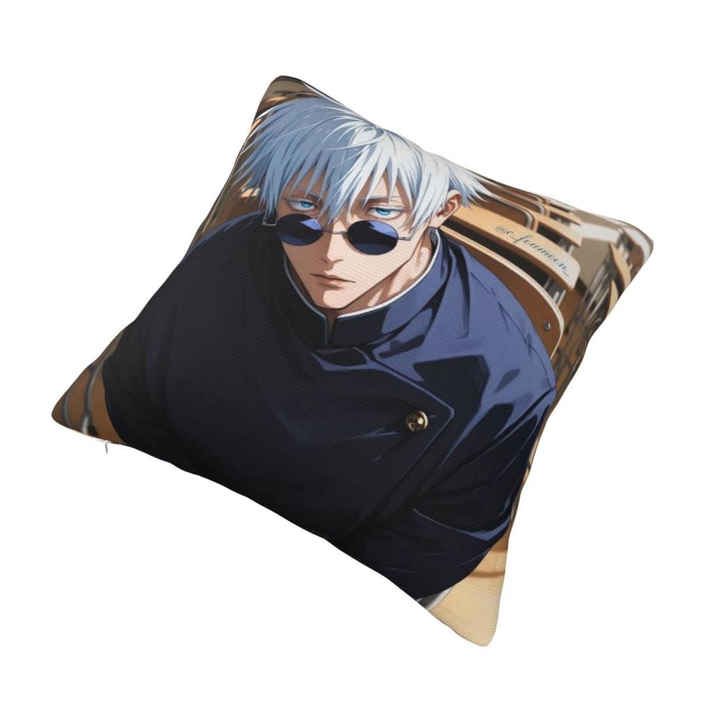 Gojo Satoru Jujutsu Kaisen Pillow Case Kawaii Pillow Cover Square Pattern Cushion Cover Pillowcases For Wedding Party Home Decor