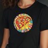 T-Shirt Frauen Pizza Pop Art Motiv Baumwolle Größe S bis 3XLWird in neuem Fenster oder Tab geöffnet