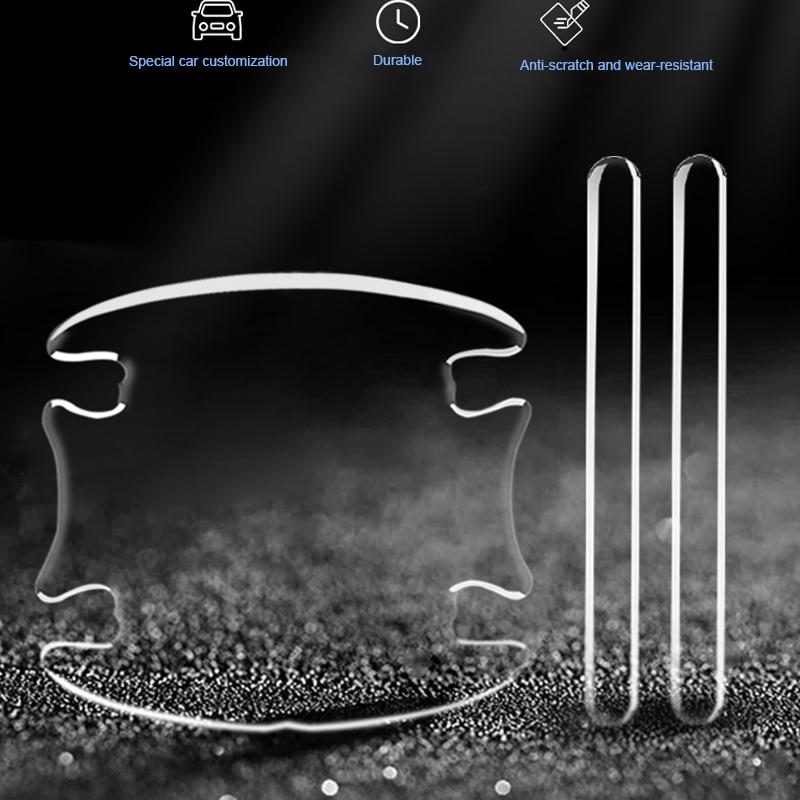 4pcs Car Door Handle Bowl Scratch Protective Stickers Universal Invisible Car Sticker Bumper Anti-collision Protection