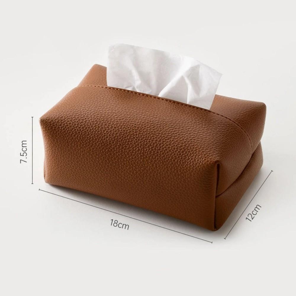 Artificial Leather Tissue Box Desktop Decoration Napkin Holder Tissue Storage Box  Living Room