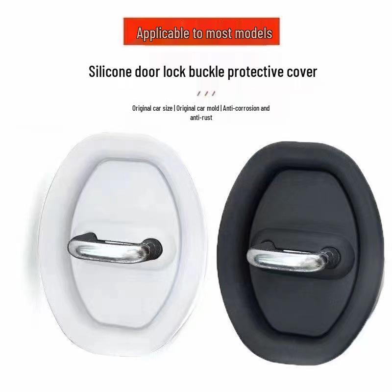 Car Door Latch Cover: Anti-Rust Silicone Protector - Universal Fit, Silent & Durable.