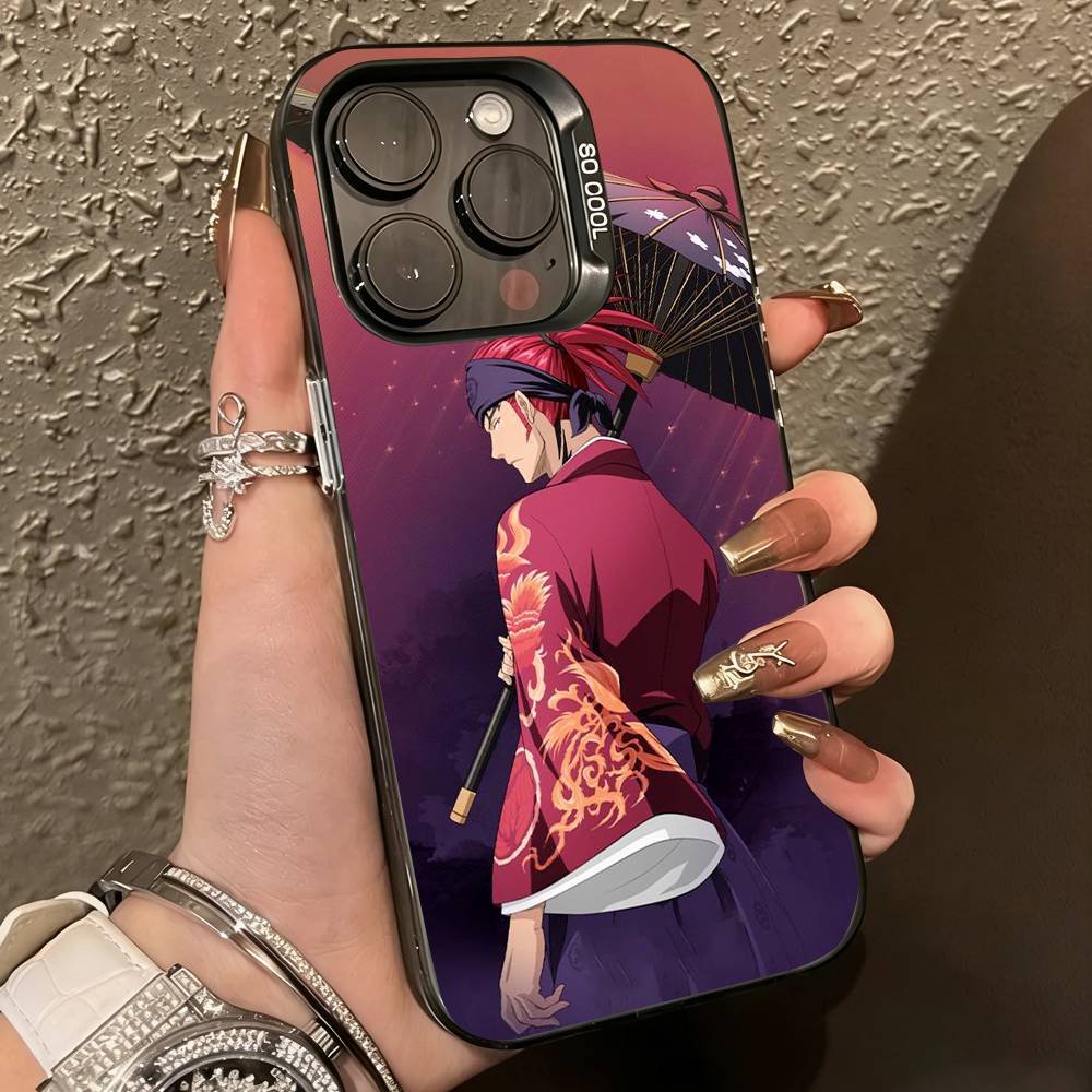 B-Bleachs K-Kurosaki-i Renji Phone Case For iPhone 17,16,15,14,13,12,11 Plus,Pro Max,XS,Colored Silver Plated Inside Cover iPhone16Pro