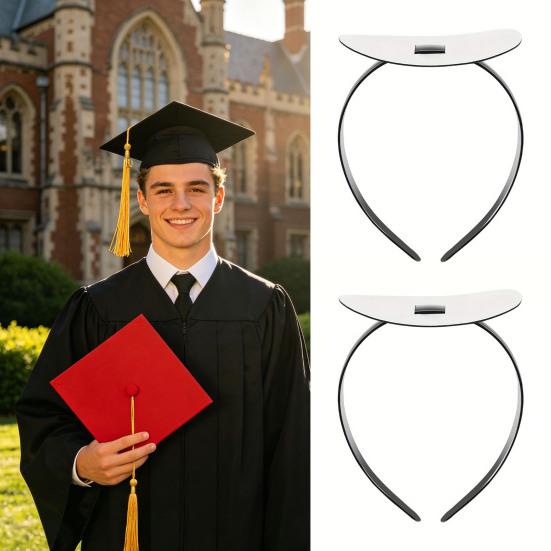 1/2Pcs Graduation Cap Headband with Adhesive Felt, Easy To Install Adjustable Graduation Hat Stabilizer, Graduation Ceremony Hat Holder