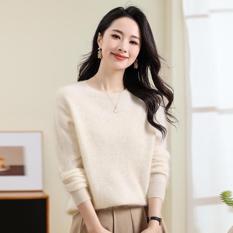 

100% Kid Cashmere Crew Neck Long Sleeve Base Layer for Autumn/Winter 2024 One Size