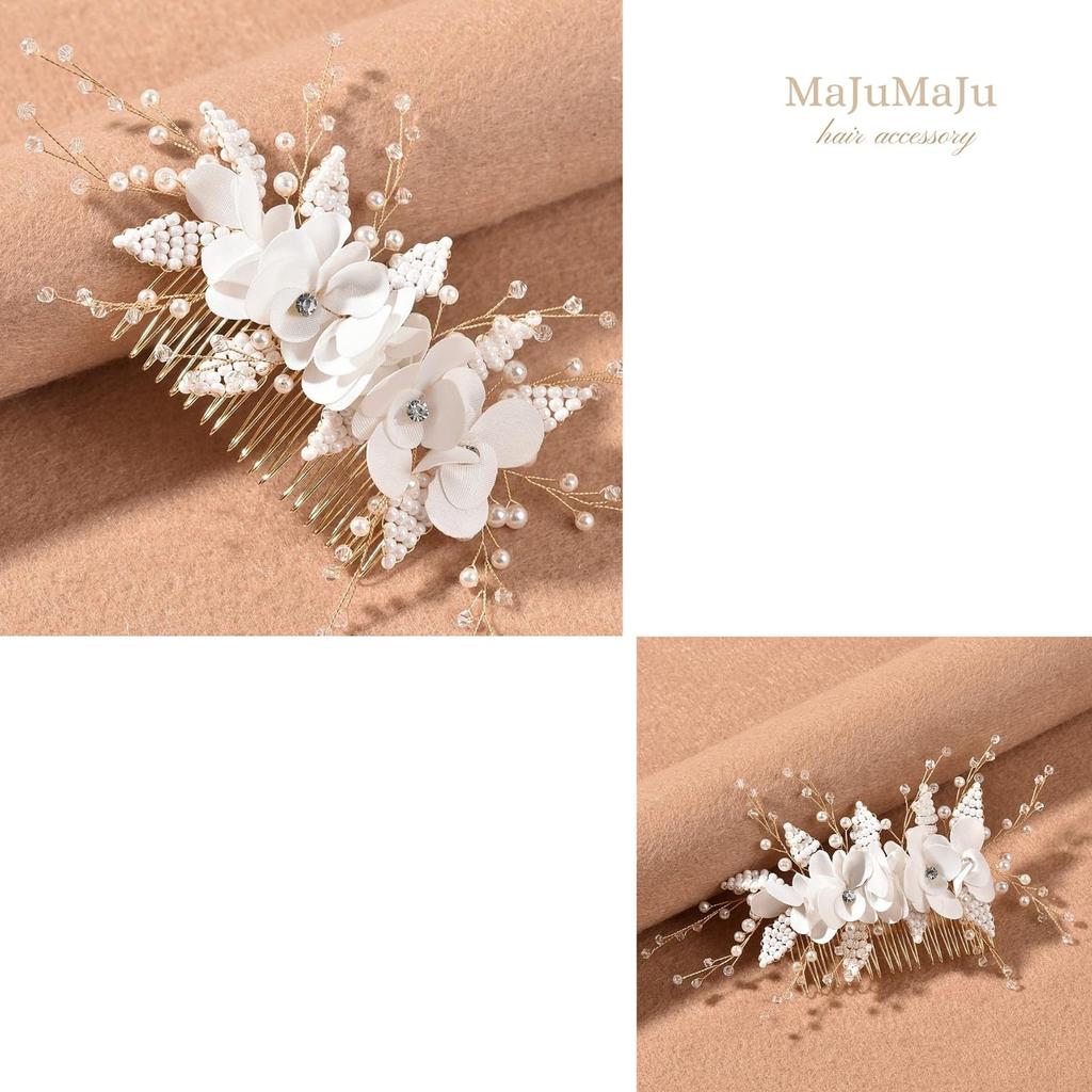 Hair Accessories Pearl Comb Hair Ornaments Girls Formal Piano Recitals Weddings Kids Hair Accessories Elegant Clear Beads Leaf Motif Photo Shoots