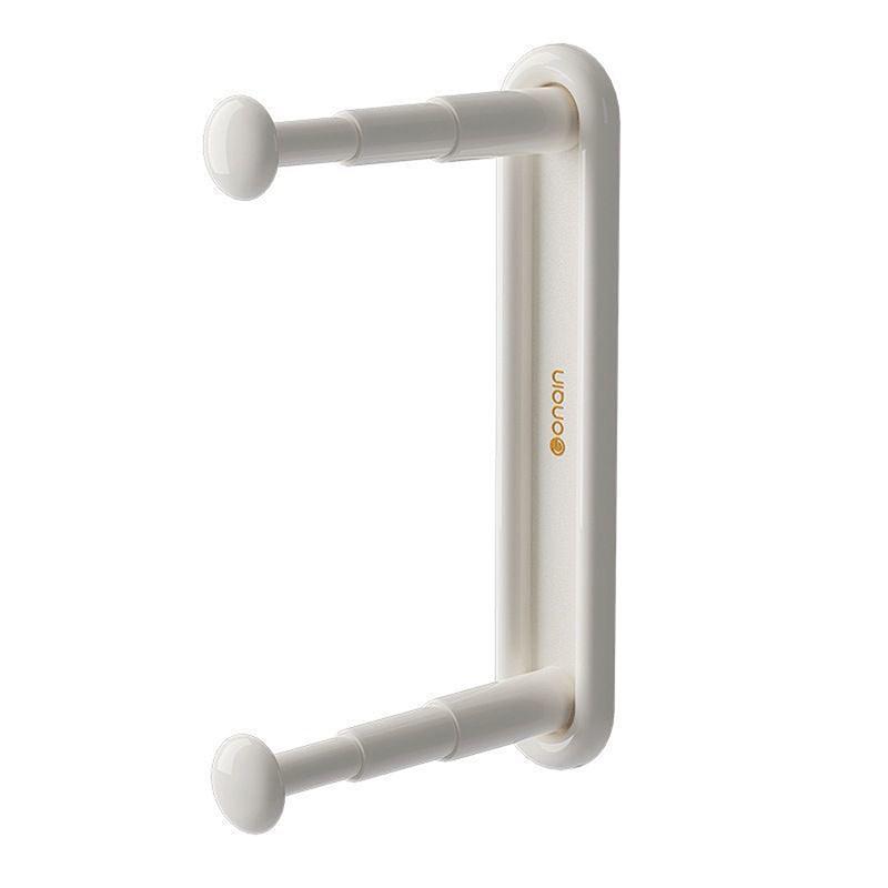 Adjustable Non-Perforated Wall Mounted Clothes Hanger Storage Rack - Multifunctional Hooks Space Saving Organizer For Wardrobe