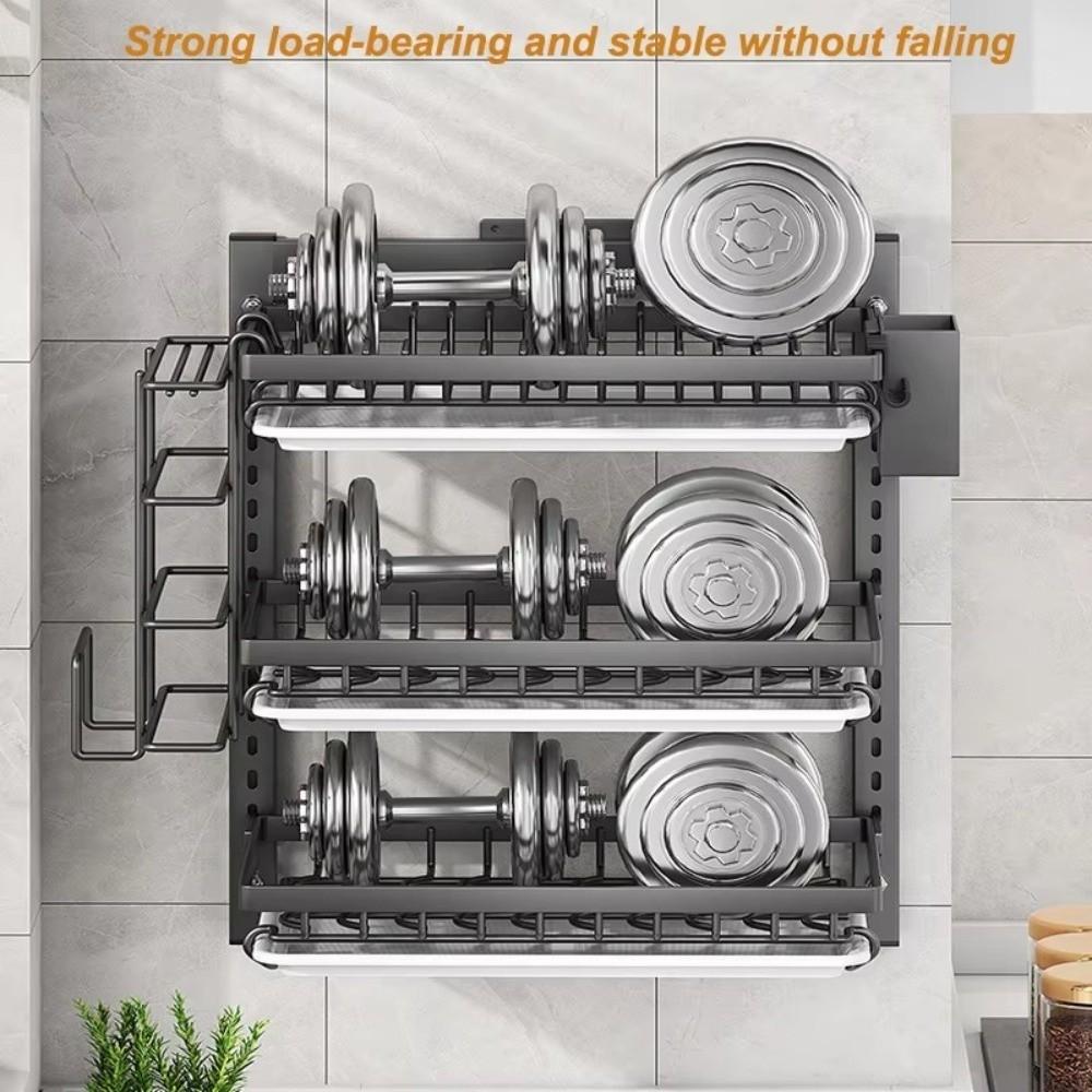 Wall Mounted Dish Drying Rack Rust-Proof Utensil Holder Kitchen Storage Rack  Household