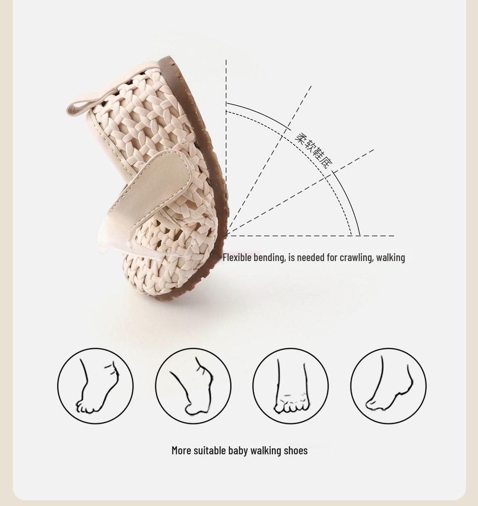 Spring Lace Bow Non-Slip Soft Bottom Baby Shoes - Girls' Princess Style Leather