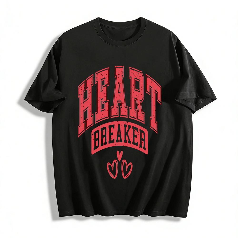 Vintage Heart Breaker Graphic Casual Tee Pure cotton T-shirt XXS