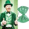 Saint Patrick's Day Novelty Lucky of the Irish Neck Tie and Sequins Bowtie Set for Festival Celebrations and Parties