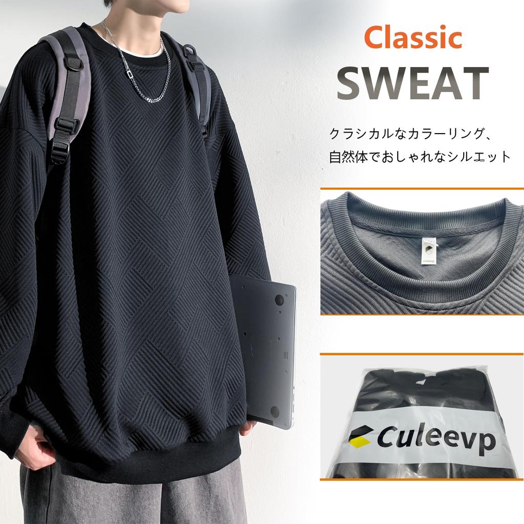 Culeevp Manga Comprida Plus Sólido Waffle Elegante Moletom Preto Masculino, Tamanho, Estampa, Moletom com Capuz Outono/Inverno, (Tamanho L)