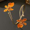 Drip Oil Flower Irregular Pendant Necklace Stud Earrings Bracelet Rings Set for Women Elegant Clavicle Chain Jewelry Gift