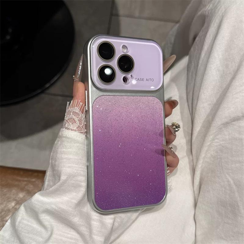 iPhone 17 Pro Case with Large Window, Compatible with Apple 16 Pro, Glitter Design, Includes 15 Pro Lens Film, Fits 14 Pro Model