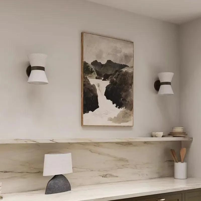 2025 Japanese Vintage Fabric Wall Lights Wabi Sabi Aisle Wall Lamp for Hallway Home Decor Bedroom Bathroom Wall Sconce Lighting