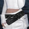 Y2K Hot Girl Leather Rivet Waist Chain: Trendy, Versatile Subculture Belt for Women.