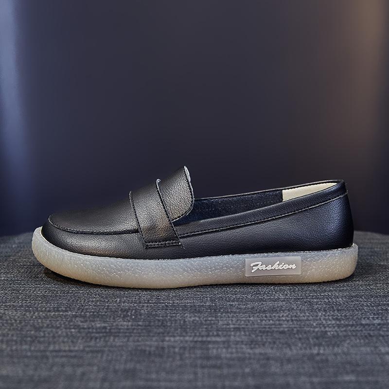 

Женские однотонные туфли на мягкой подошве, женские туфли в стиле мори, универсальные кожаные маленькие белые туфли, британские ленивые туфли Doudou, женские туфли на плоской подошве с неглубоким вырезом для беременных 43