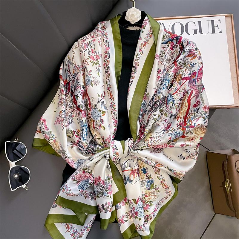 Modny nadruk Duży szal szalik dla kobiet Luksusowy projekt Pashmina Wrap Hidżab Foulard Kobiece plażowe szale Bandana Opaska na głowę Echarpe