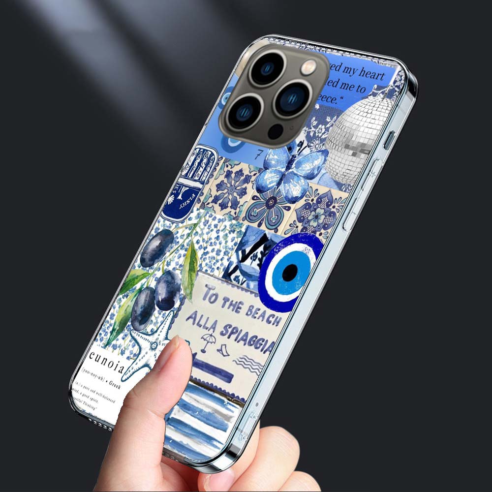 

Морская Синяя Пляжная Океанская Чехол для Телефона Для Iphone 16E 15 Pro 14 Plus 17E 16 17 Pro Max Air 11 12 13 Mini Ударопрочный Capa Милый Чехол iPhone 11