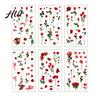 Floral Plant Decals 6 Sheets/Set Natural Flower Scrapbook Stickers, Waterproof PVC Plants Decals, Hand-painted Stickers Transparent Decorative for DIY