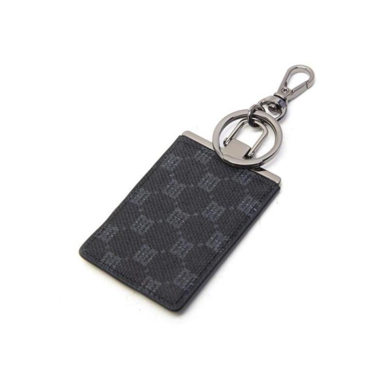 Daks Schwarzer Leder-Schlüsselanhänger mit Dd-Logo Dbho5e138bk