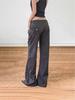 American Style Pocket Design Flare Workwear Jeans