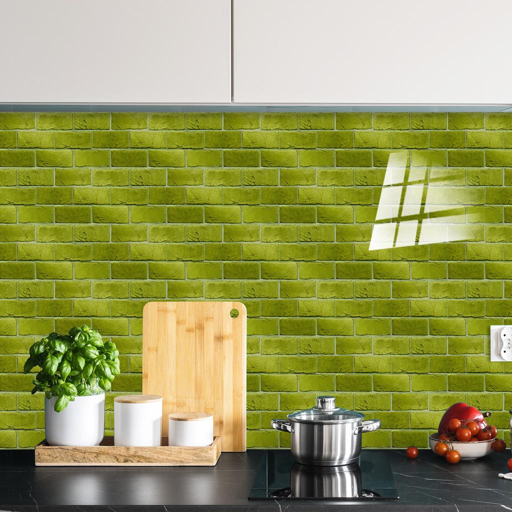10/20/30Pcs 3D Mosaic Tile Stickers - Waterproof PVC Wall Decals - Thickened Self-Adhesive Brick Wallpaper for Kitchen & Bathroom - Multiple Designs