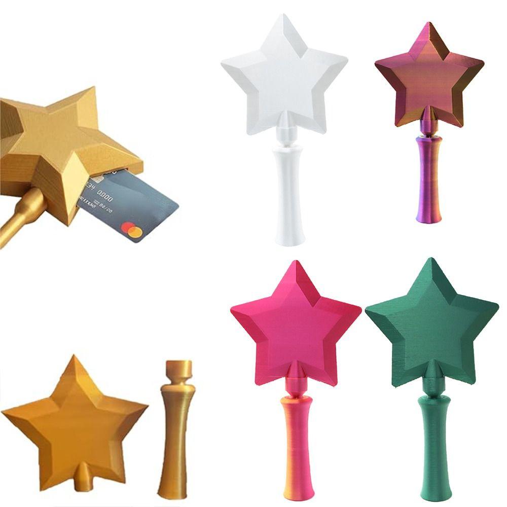 Portable Non-contact Payment Card Holder 3D Printed Star Shape Star Wand Tap To Pay Credit Card Retractable Magic Wand
