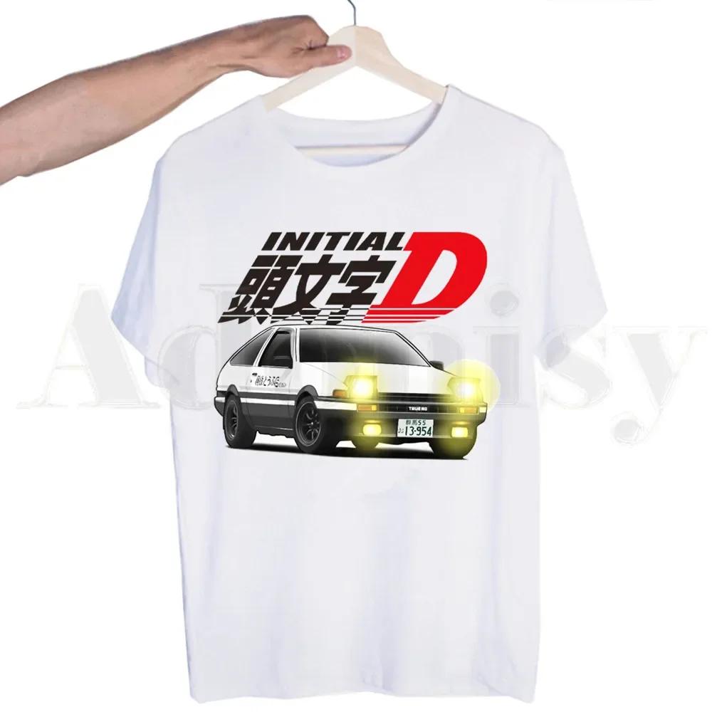 Drift AE86 Initial D 90s Fujiwara Takumi HachiRoku Tshirts Men Fashion Summer T-shirts Tshirt Top Tees Streetwear Harajuku Funny