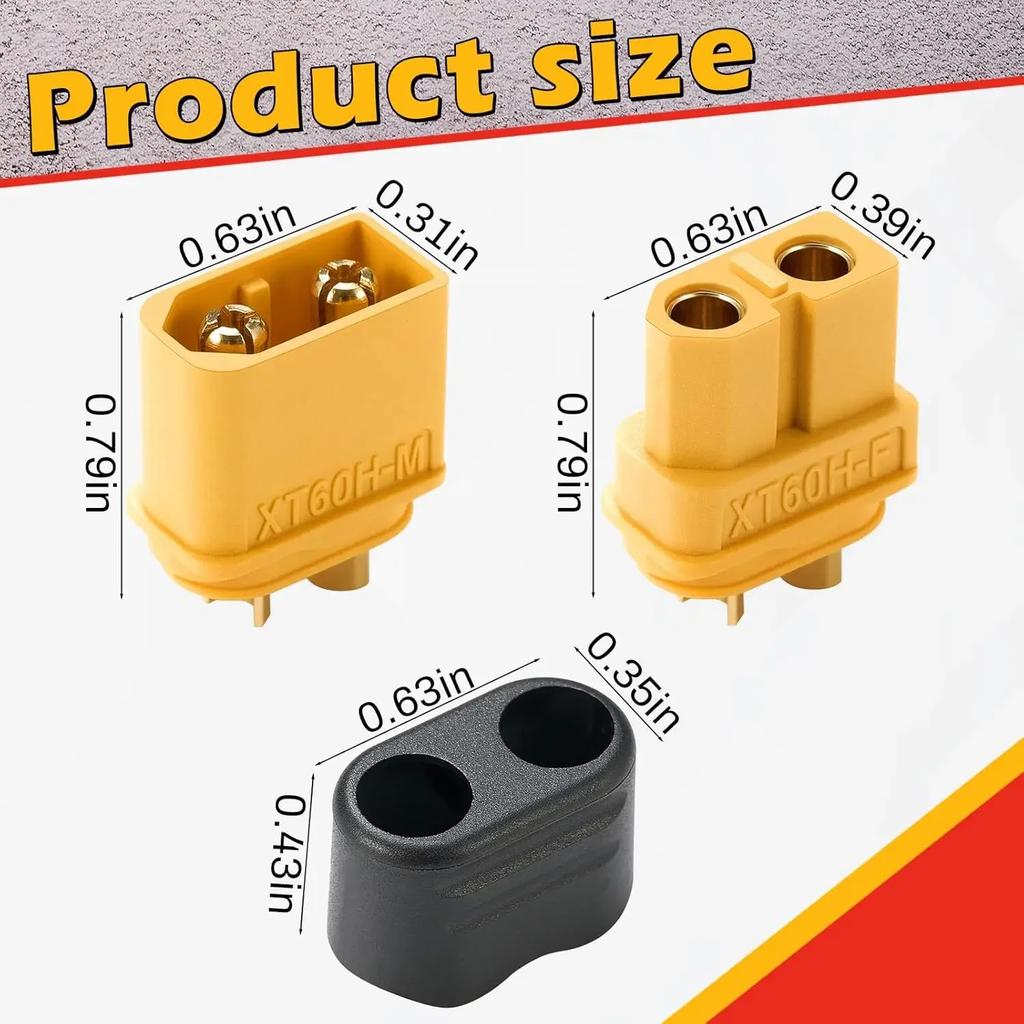 XT60 Upgrade 10 Pair XT60H Male Female Bullet Connectors with Sheath for RC Planes Car Lithium Battery